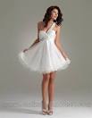 Gorgeous One Shouder Asymmetrical Strap White Short Flirty Skirt