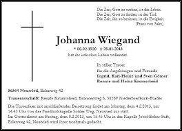 Anzeige für Johanna Wiegand - 132144_9494