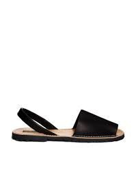 Park Lane | Park Lane Black Leather Sling Flat Sandals at ASOS