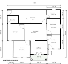 Gambar Denah Rumah Minimalis 1 Lantai 3 Kamar Tidur Sederhana Modern