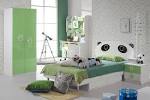 Modern children bedroom furniture ideas green color look elegant ...