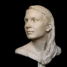 portrait bust sculpture female sculptor bohannon. Angela. Life sized portrait bust in water clay, 2005 destroyed. Reyes Fine Art Candice Bohannon Reyes - lwsm_angela-2_242