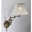 Swing Arm Antique Brass Plug-in Wall Lamp | Overstock.
