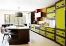 Kitchen Image: Modern Kitchen Set With Brown And Green Colored And ...
