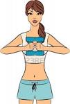 Vector Beautiful Fitness Woman With Free Weights In Gym Royalty