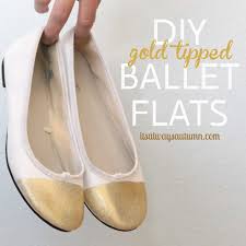 DIY gold tipped ballet flats {thrift store rescue} - It's Always ...