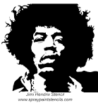 Jimi Hendrix---- Stencil Outline Version