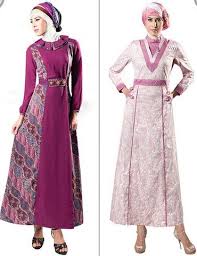 Contoh Model Baju Batik Muslim Terbaru 2015