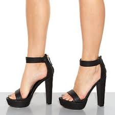 Black Ankle Strap Open Toe Heels from New Look