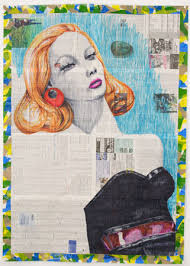 Gabriel Vormstein Sublime, 2007 various tapes and marker on newspaper 155 x 110 cm