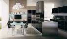 Kitchen: Modern Minimalist Kitchen Furnished With Black And White ...