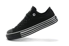 Latest Style Low Top Converse All Star Black Canvas White Lines ...
