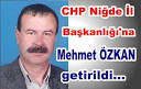 CHP İl Başkanı Mehmet Özkan Oldu. - chp_il_baskani_mehmet_ozkan_oldu