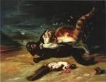Animal – Cat – Painting – Cat fight | Vintage Printable