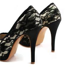 High Heel Lace Platform Platform Black Wedding Shoes London ...
