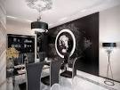Luxurious Apartment Dining Room Design with White and Black Color