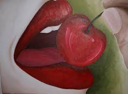 Kunstwerk \u0026#39;Cherry Lips \u0026#39; von - Maren Pape - präsentiert bei kunst-