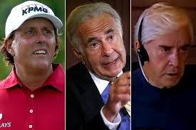 From left, Phil Mickelson, Carl Icahn and Billy Walters. Photo: Getty Images; Reuters; 60 Minutes - mickelson