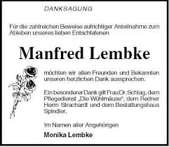 Manfred Lembke-möchten wir all | Nordkurier Anzeigen