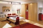 Striking Wooden Combined Red Furniture Rugs Tulips Perfect Bedroom ...