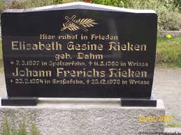 Grab von Johann Frerichs Rieken (23.02.1894-25.12.1978), Friedhof ... - hp021