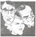 Cartoon by German artist Heinz Tischmeyer showing actors (left to right): ...