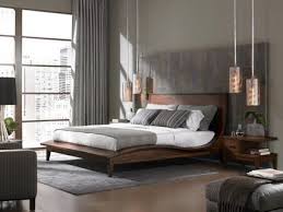 Classic Wood Bed Furniture and Grey Theme Decor in Small Bedroom ...