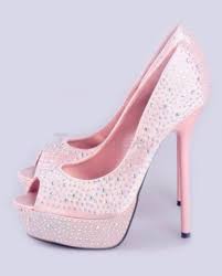Shoes: stilettos, light pink, high heels, diamonds - Wheretoget