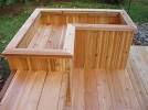Decks | Cedar Deck with built-in benches and planters 04 | DJ's ...