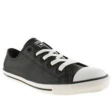 Women's Black Converse As Dainty Leather Trainers | schuh