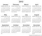 2012 Free Printable Calendars | Printable Calendar