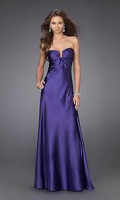 Long Purple Strapless Prom Dress 2011