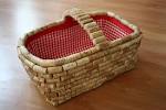 Recycle wine corks to give a plain basket new life