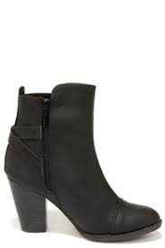 Cute Black Boots - High Heel Boots - Ankle Boots - $38.00