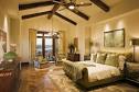 Mediterranean Brown Theme and Green Bed Furniture in Small Master ...