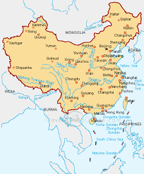 A map of China.