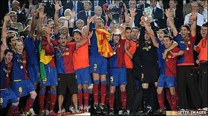Barcelona celebrate after