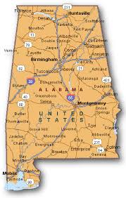 Alabama color county maps