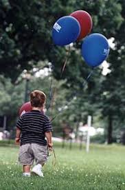 boy with balloons. BY JUDY