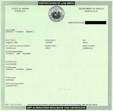 Obamas birth certificate