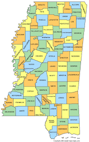 Mississippi County Map - MS