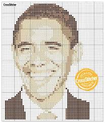 Barack Obama cross stitch: