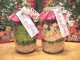 a jar with Christmas Peeps