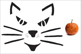 Cat Face pumpkin stencil