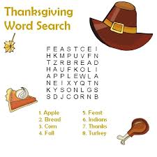 Easy Thanksgiving Word Search
