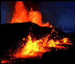 Krafla Volcano erupting.