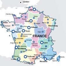 French Cities and Towns Map