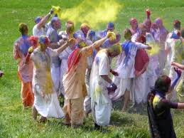 Throwing Coloured Dyes on Holi