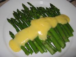 with hollandaise sauce.