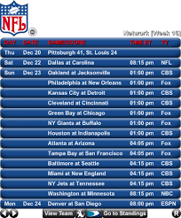 NFL Team Schedule. by Sarah